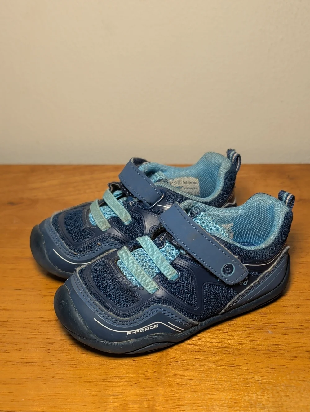 Pediped Grip & Go P-Force Iceberg Sneaker Navy Blue Toddler Boys Size 6